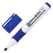 Маркер для доски синий 5 мм BRAUBERG SOFT, резиновая вставка, круглый наконечник