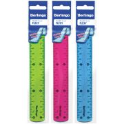 Линейка 15 см Berlingo «Flexy», пластиковая, гибкая, ассорти, европодвес