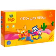 Песок для лепки Мульти-Пульти «Енот в пустыне», 6 цветов, 720г, в баночке, 4 формочки, карт. упаковка