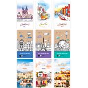 Блокнот А6 48 л на скрепке «Путешествия. Микс»