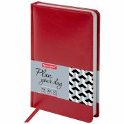 Ежедневник недатированный А5 138х213 мм BRAUBERG «Rainbow» под кожу, 136 л., красный, 111667