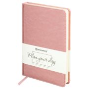 Ежедневник недатированный А5 138х213 мм BRAUBERG «Imperial» под кожу, 160 л., розовый, 111859