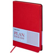 Ежедневник недатированный А5 (138х213 мм) BRAUBERG «Stylish», кожзам, гибкий, 160 л., красный, 111865