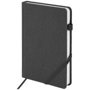 Ежедневник недатированный А5 138x213 мм BRAUBERG «Finest» под кожу, резинка, 136 л., черный, 111869