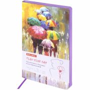 Ежедневник недатированный А5 (138х213 мм), BRAUBERG VISTA, под кожу, гибкий, 136 л., «Watercolour rain», 112005