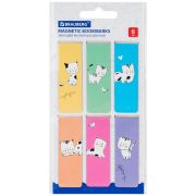 Закладки для книг МАГНИТНЫЕ, «CATS», набор 6 шт., 60x20 мм, BRAUBERG, 113159