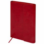 Ежедневник с магнитным клапаном недатированный, под кожу, А5, красный, BRAUBERG «Magnetic X», 113281