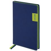 Ежедневник недатированный А5 (138х213 мм), BRAUBERG «AIM», под кожу, 136 л., темно-синий, 113423