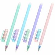 Ручка стираемая гелевая ЮНЛАНДИЯ «Лимонад», СИНЯЯ, прорезиненный корпус ассорти, узел 0,5 мм, линия письма 0,35 мм, 143654