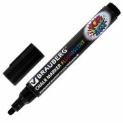 Маркер меловой «POP-ART» ЧЕРНЫЙ, 5 мм, стираемый, для гладких поверхностей, BRAUBERG, 151534