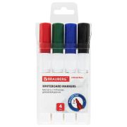 Маркеры стираемые для белой доски НАБОР 4 ЦВЕТА, BRAUBERG «ORIGINAL», 3 мм, 152120
