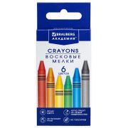 Восковые мелки BRAUBERG «АКАДЕМИЯ», НАБОР 6 цветов, 227282