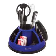 Канцелярский набор BRAUBERG «ULTRA», 10 предметов, вращающаяся конструкция, черно-синий, 231930