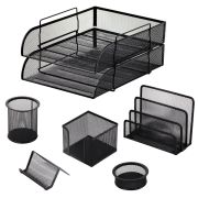 Настольный набор из металла BRAUBERG «Germanium», 7 предметов, черный, 231962