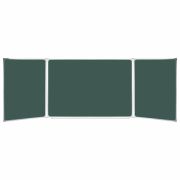 Доска для мела магнитная 3-х элементная 100х150/300 см, ДОПОЛНИТЕЛЬНАЯ ЛИНИЯ/КЛЕТКА, зеленая, BRAUBERG, 236972