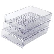 Лотки горизонтальные для бумаг, КОМПЛЕКТ 3 шт., 340х270х70 мм, прозрачный, BRAUBERG «Office», 237258