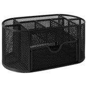 Подставка-органайзер металлическая BRAUBERG «Germanium», 9 секций, 105х220х110 мм, черная, 237418