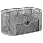 Подставка-органайзер металлическая BRAUBERG «Germanium», 9 секций, 105х220х110 мм, серебро, 237419