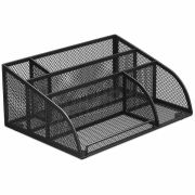 Подставка-органайзер BRAUBERG «Germanium», 5 секций, 255х180х105 мм, металл, черная, 237973