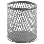 Подставка-органайзер BRAUBERG «Germanium» круглое основание, 100х89 мм, серебро, металическая, 237988