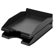 Лоток горизонтальный для бумаг КОМПЛЕКТ 2 шт., BRAUBERG «Modern», 346х254х61 мм, черный, 238024