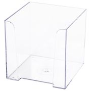Подставка для бумажного блока BRAUBERG CLASSIC пластиковая, 90х90х90 мм, прозрачная, 238092