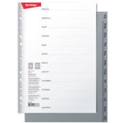 Разделитель листов А4, 12 листов, Январь-Декабрь Berlingo, серый, пластиковый