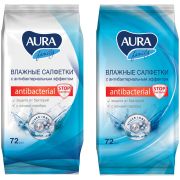 Салфетки влажные Aura «Family», 72шт., антибактериальные, для всей семьи