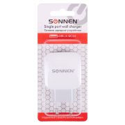 Зарядное устройство быстрое сетевое (220 В) SONNEN, USB QC 3.0 18 Вт, 3 А, белое, 455506