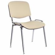 Стул для персонала и посетителей «ИЗО», хромированный каркас, кожзаменитель бежевый Z-21