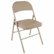 Стул складной BRABIX «Golf Plus CF-003 Комфорт», бежевый каркас, кожзам бежевый, 531567