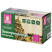 Электрогирлянда-сеть комнатная 1,5х1,5 м,160 LED, мультицветная, 220 V, контроллер, ЗОЛОТАЯ СКАЗКА, 591106