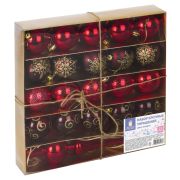 Шары новогодние ёлочные «Red Wine» НАБОР 21 предмет, пластик, красный, ЗОЛОТАЯ СКАЗКА, 591107