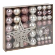 Шары новогодние ёлочные «Champagne» 55 предметов, кремовое серебро/золото, ЗОЛОТАЯ СКАЗКА, 591719