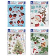 Наклейка для окон (1 штука) двусторонняя МНОГОРАЗОВАЯ 30х38 см, «Ассорти № 1», ЗОЛОТАЯ СКАЗКА, 591921