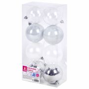 Шары ёлочные 8 шт., 8 см, «Eden Colors», пластик, цвет: серебристый/жемчужный, ЗОЛОТАЯ СКАЗКА, 591981