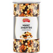 Орехи жареные в банке «МИКС Энергия», кешью, фундук, миндаль, изюм, 1 кг, NARMAK