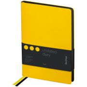 Ежедневник недатированный, А5, 136л., кожзам, Berlingo «Fuze», цветной срез, желтый