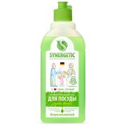 Средство для мытья посуды и игрушек Synergetic «Яблоко», антибакт, концентр, без дозатора, 500мл