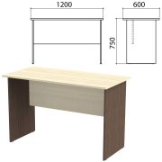 Стол письменный «Канц», 1200х600х750 мм, цвет дуб молочный/венге (КОМПЛЕКТ)