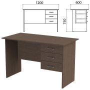 Стол письменный «Канц», 1200х600х750 мм, тумба 3 ящика, цвет венге (КОМПЛЕКТ)