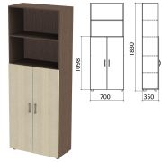 Шкаф полузакрытый «Канц», 700х350х1830 мм, цвет венге/дуб молочный (КОМПЛЕКТ)