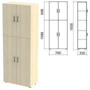 Шкаф закрытый «Канц», 700х350х1830 мм, цвет дуб молочный (КОМПЛЕКТ)