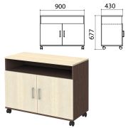 Тумба для оргтехники «Канц», 900х430х677 мм, 2 двери, цвет венге/дуб молочный (КОМПЛЕКТ)