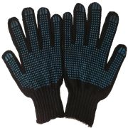 Перчатки х/б 10 класс с ПВХ 6 нитей, ЧЕРНЫЕ