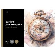 Папка для акварели 10л. А3, BG «Антикварные часы», 270г/м2