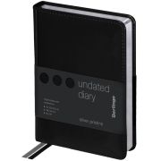 Ежедневник недатированный, А6, 160л., кожзам, Berlingo «Silver Pristine», серебр. срез, черный