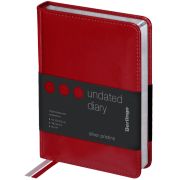 Ежедневник недатированный, А6, 160л., кожзам, Berlingo «Silver Pristine», серебр. срез, красный