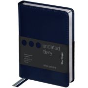 Ежедневник недатированный, А6, 160л., кожзам, Berlingo «Silver Pristine», серебр. срез, синий