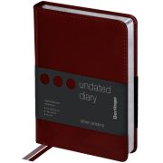 Ежедневник недатированный, А6, 160л., кожзам, Berlingo «Silver Pristine», серебр. срез, коричневый